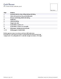 Page 1 of the Quilt Planner PDF