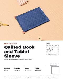 Page 1 of the Quilted Book and Tablet Sleeve Sewing Pattern PDF