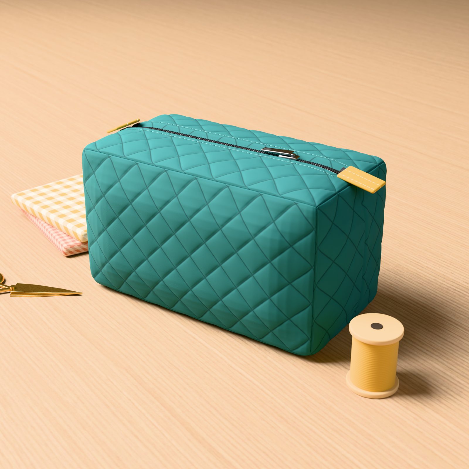 Quilted Boxy Pouch Sewing Pattern: the finished piece