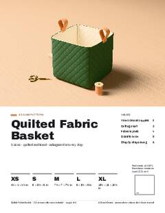 Page 1 of the Quilted Fabric Basket Sewing Pattern PDF