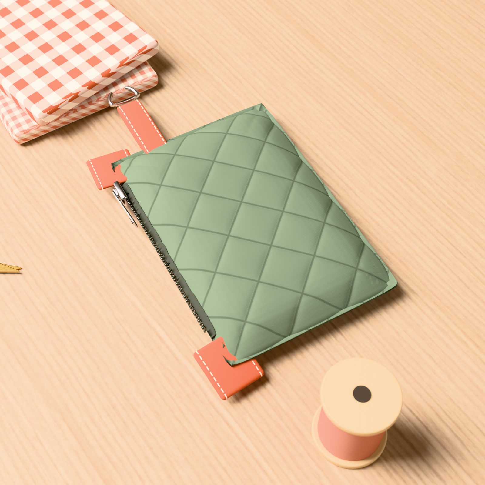 Quilted Mini Pouch Sewing Pattern: the finished piece