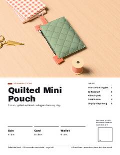 Page 1 of the Quilted Mini Pouch Sewing Pattern PDF