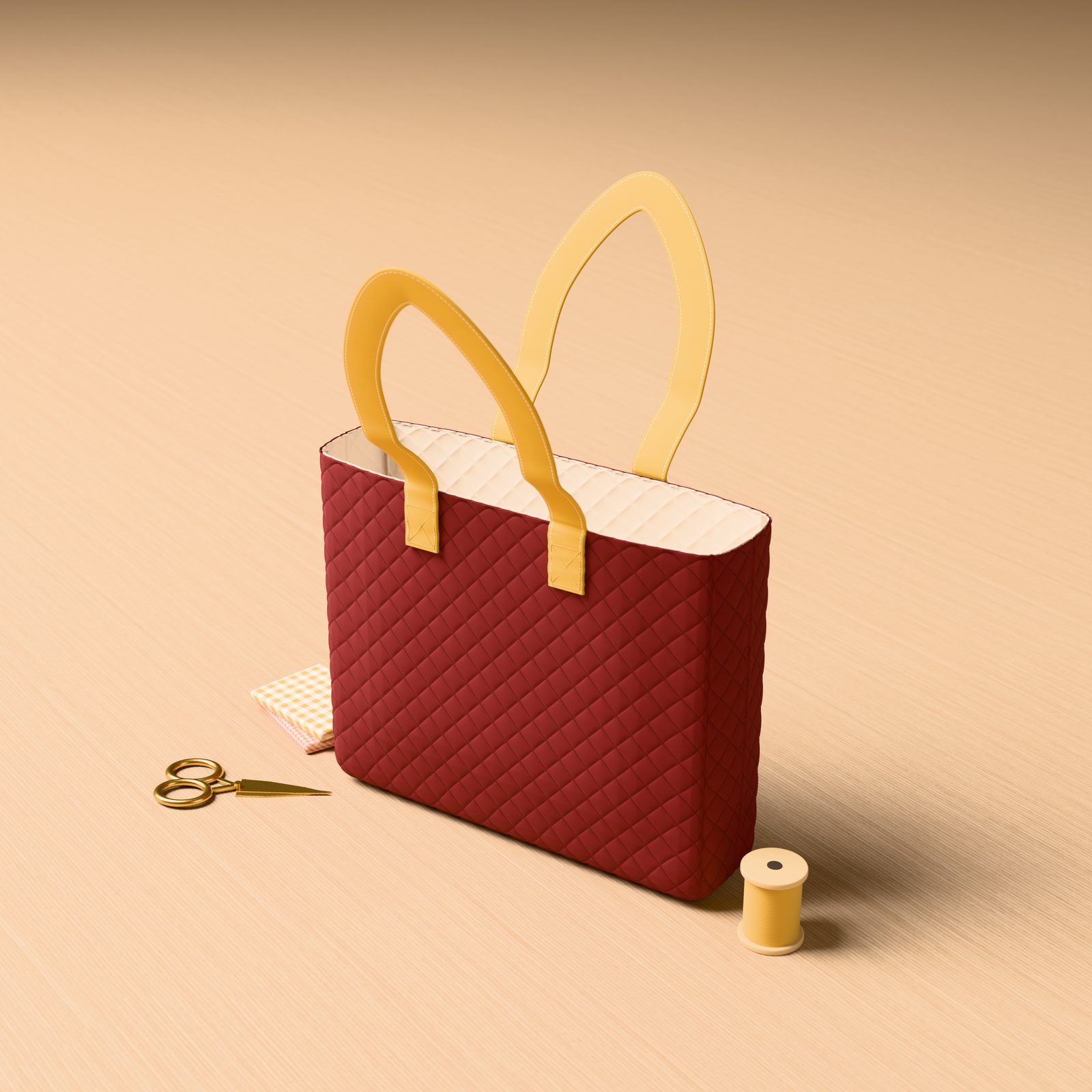 Quilted Tote Bag Sewing Pattern: the finished piece