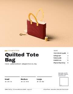 Page 1 of the Quilted Tote Bag Sewing Pattern PDF