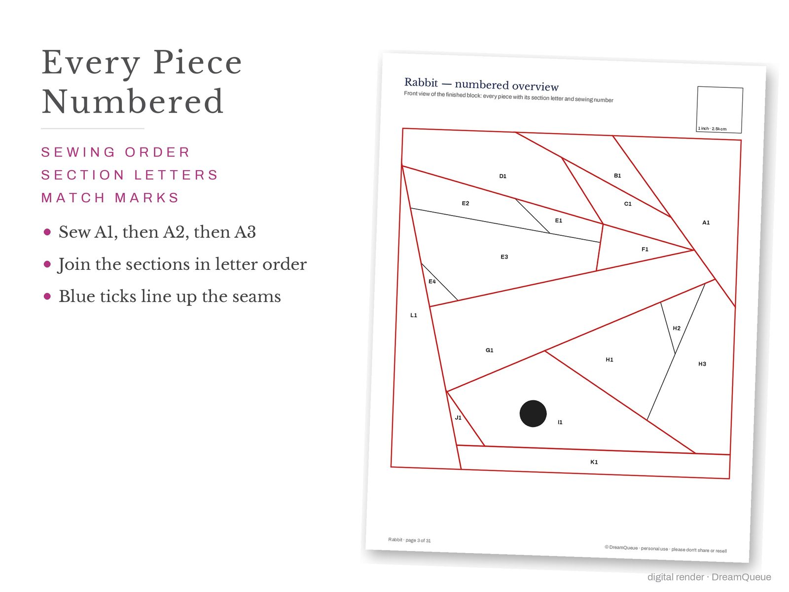The Woodland bundle: 9 quilt blocks including the Rabbit, sold together for less