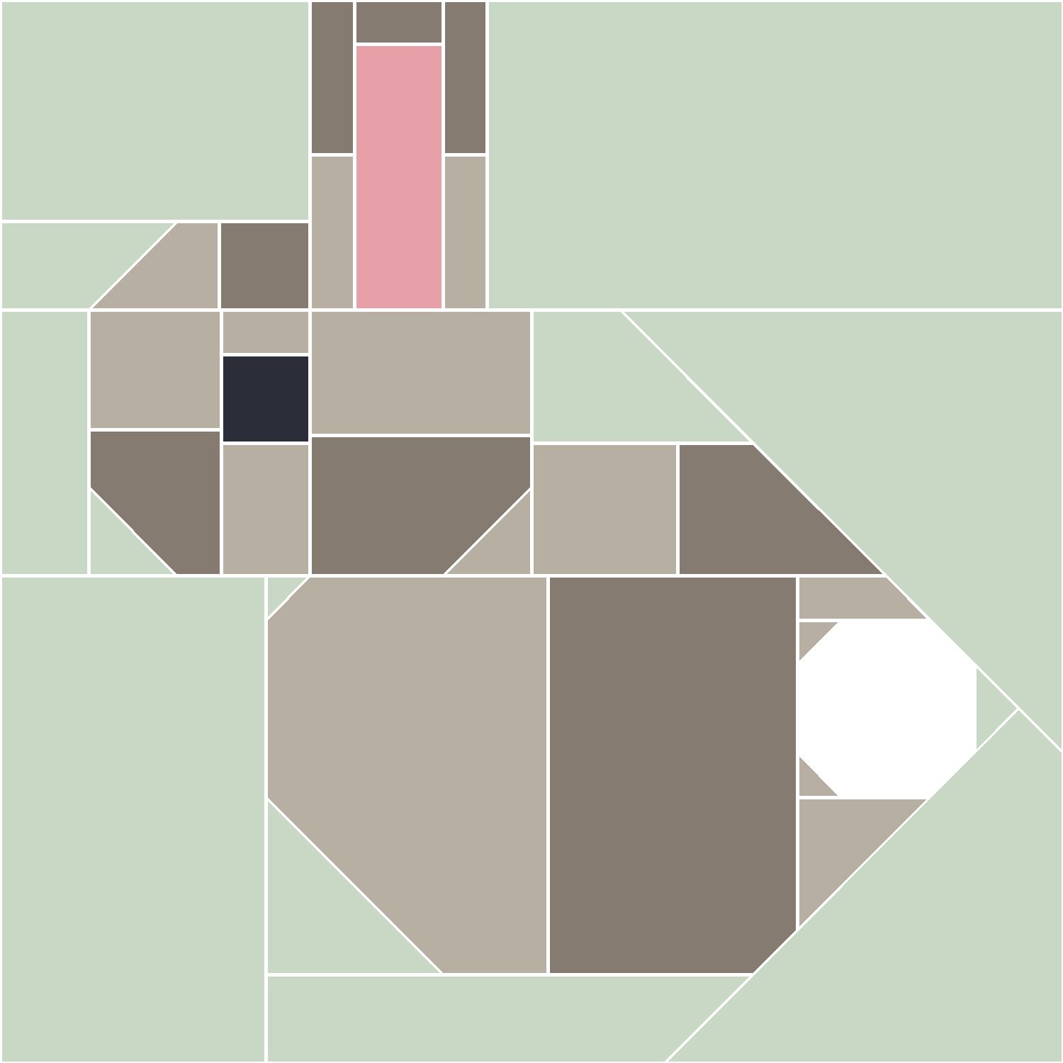 Sitting Rabbit Quilt Block Pattern, Advanced cut