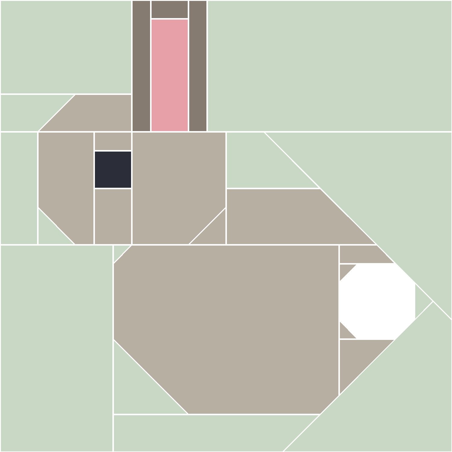 Sitting Rabbit Quilt Block Pattern: the finished piece