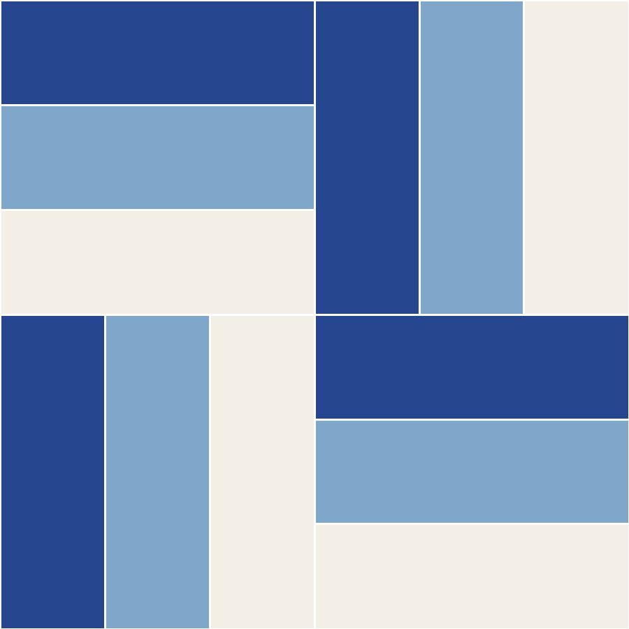 Rail Fence Quilt Block Pattern with every seam line shown