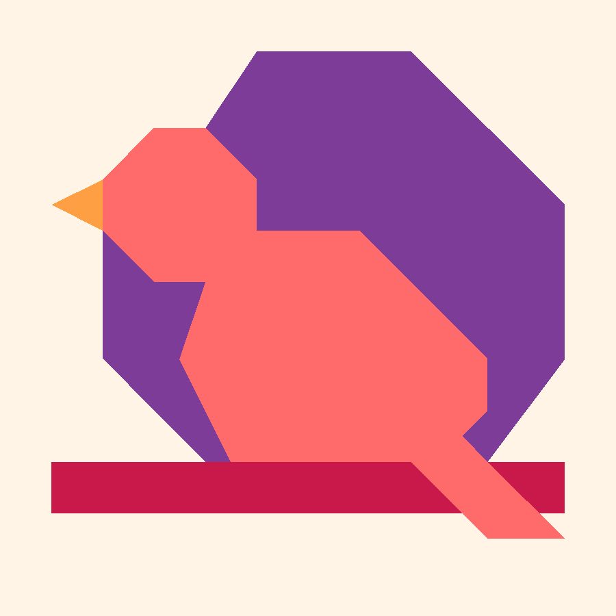 Raven Quilt Block Pattern in the Sunset colorway