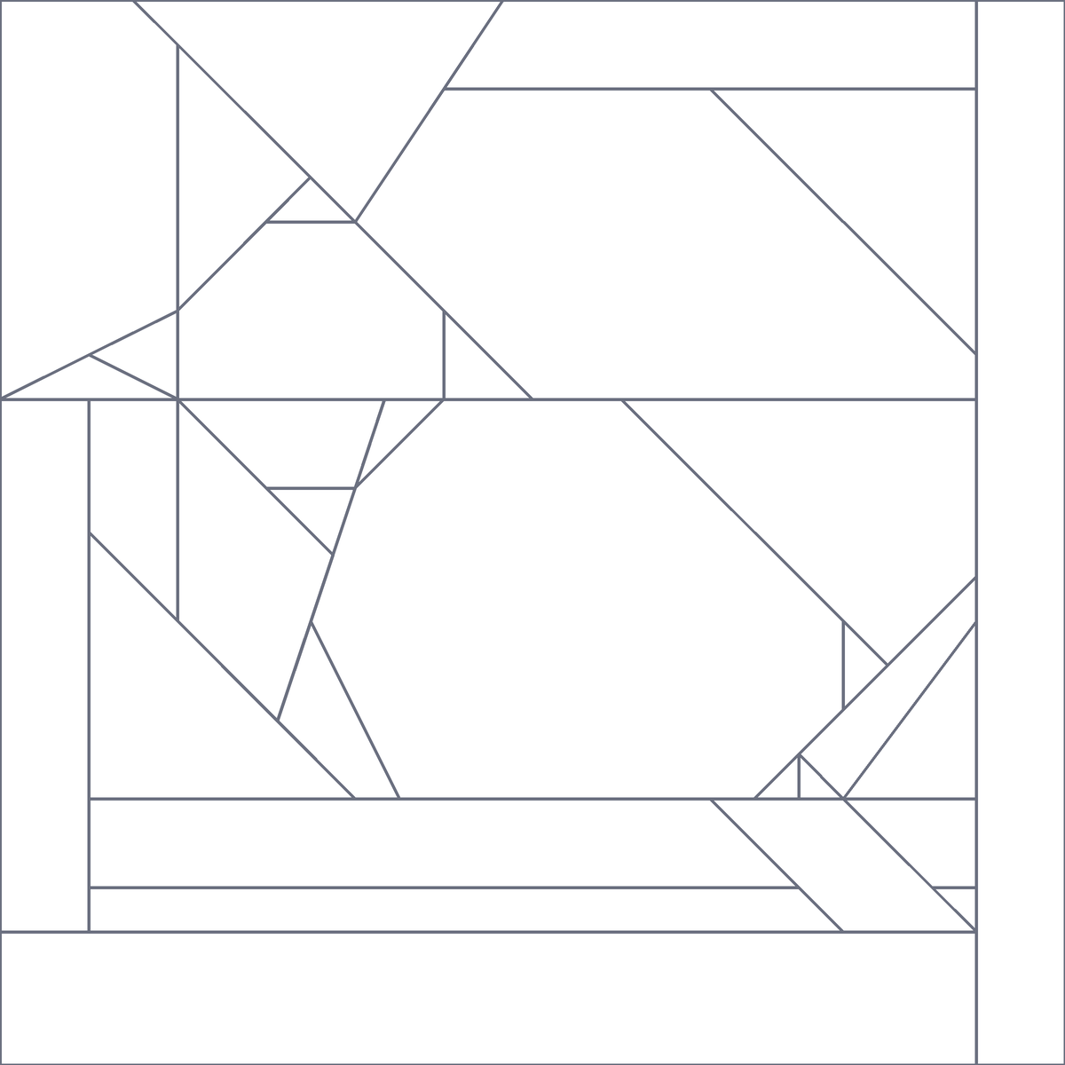 Raven Quilt Block Pattern coloring page: the blank layout to plan fabrics