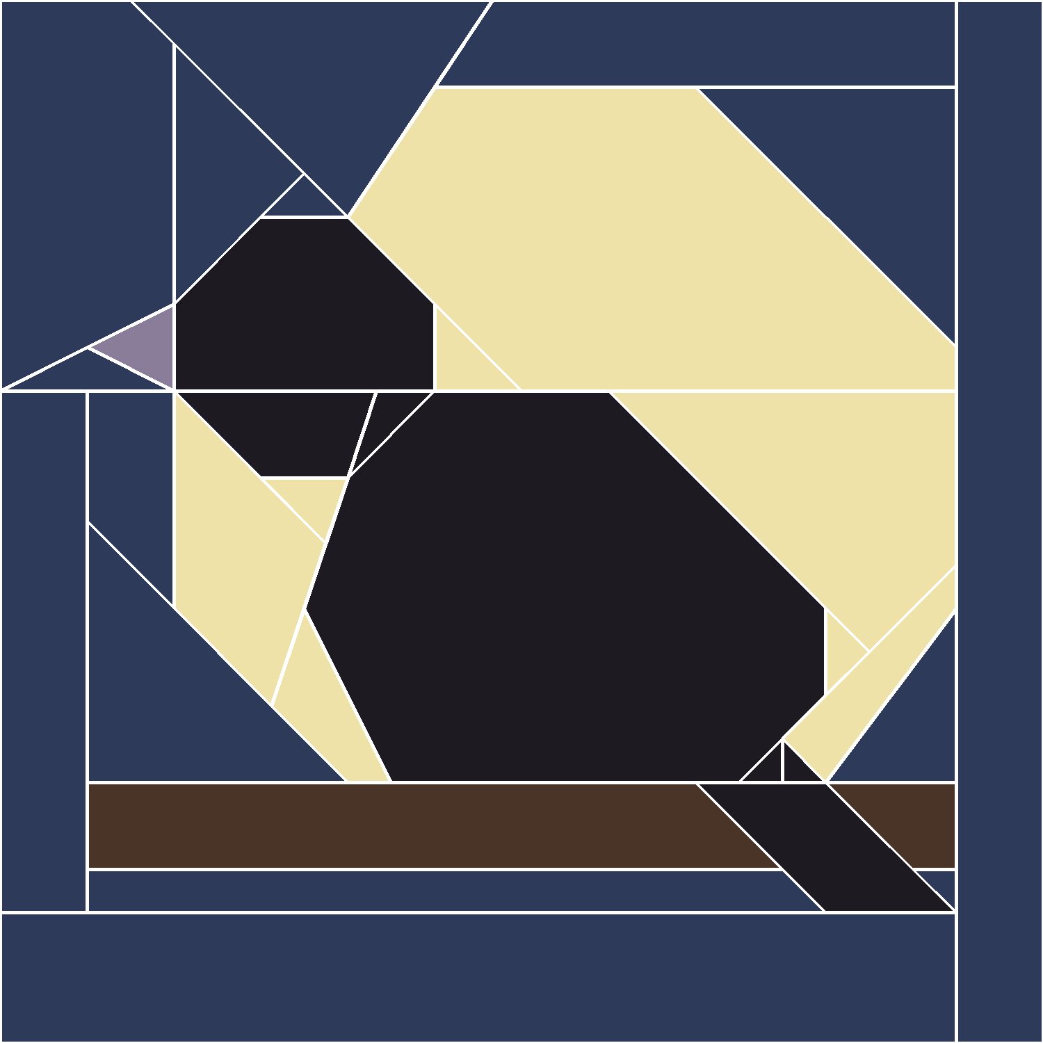 Raven Quilt Block Pattern: the finished piece