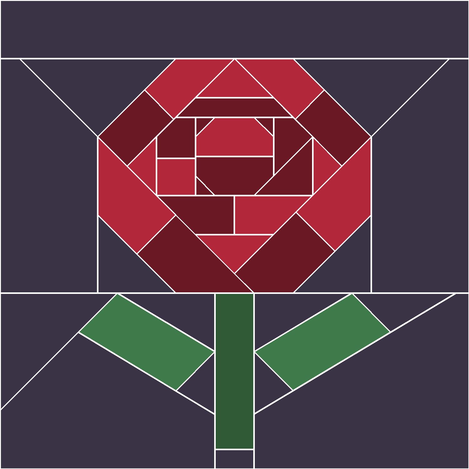 Rose Quilt Block Pattern, Advanced cut