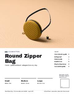 Page 1 of the Round Zipper Bag Sewing Pattern PDF
