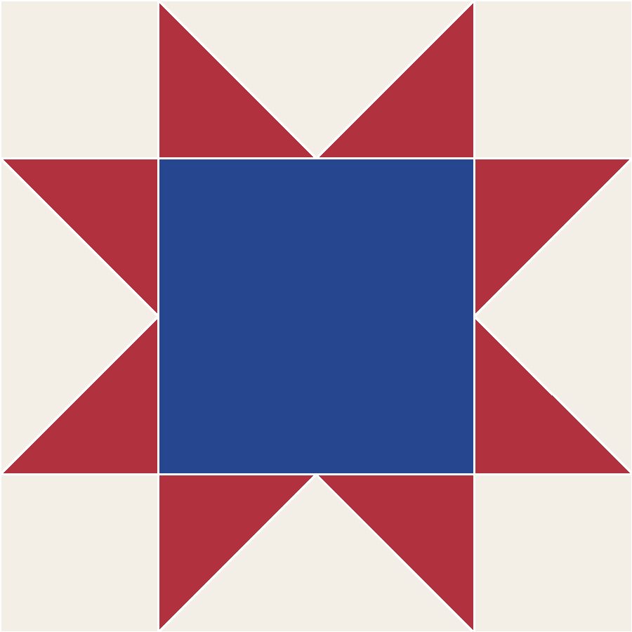 Sawtooth Star Quilt Block Pattern with every seam line shown