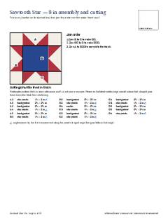 Page 11 of the Sawtooth Star Quilt Block Pattern PDF