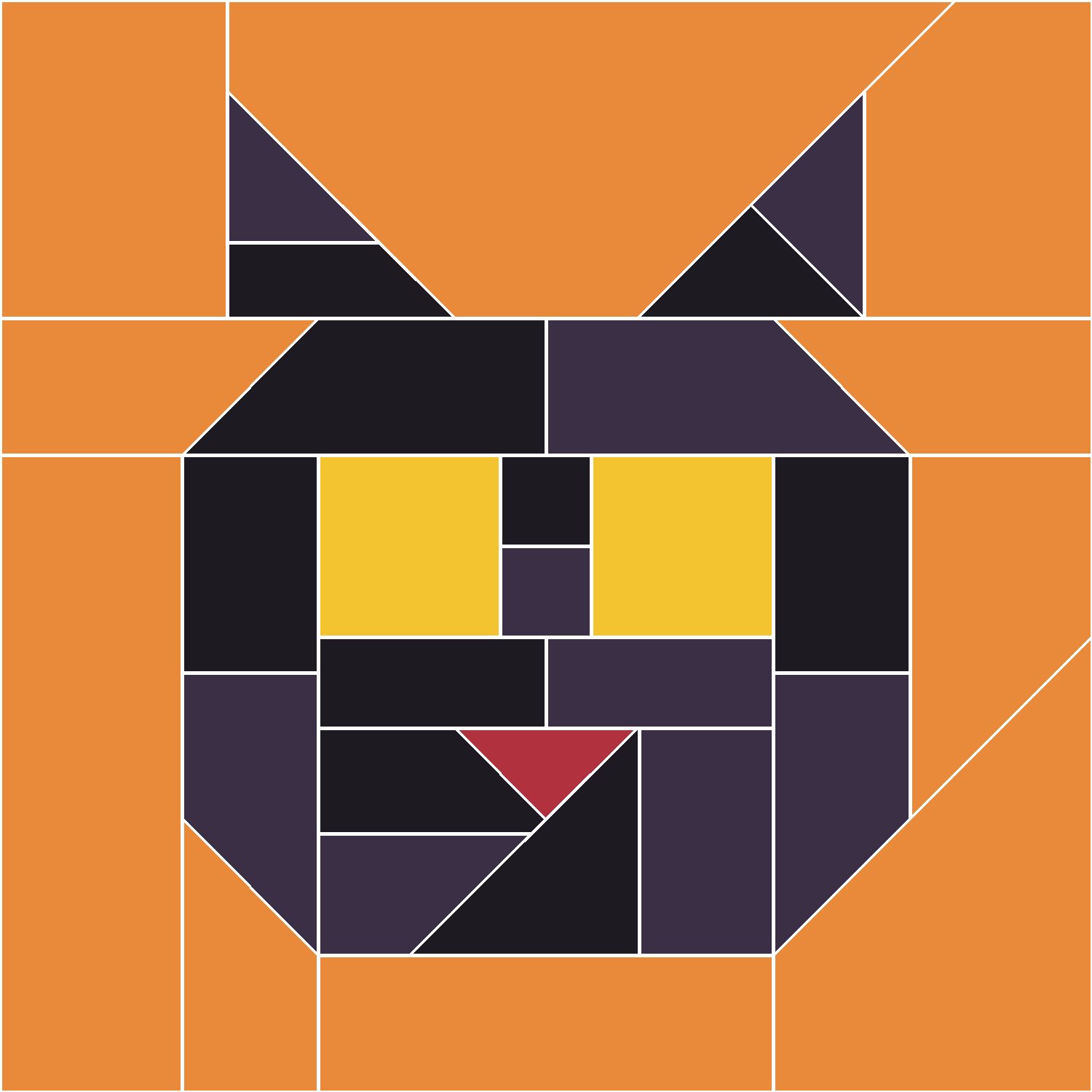 Scaredy Cat Quilt Block Pattern, Advanced cut