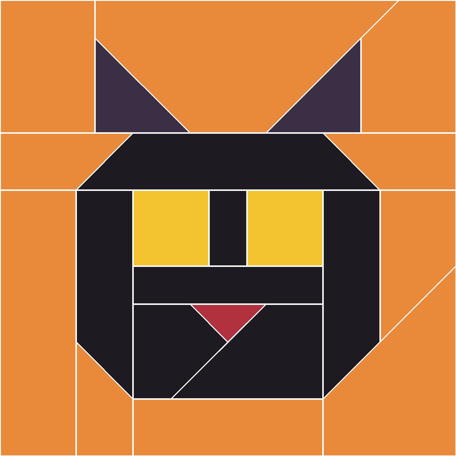 Scaredy Cat Quilt Block Pattern: the finished piece