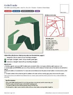 Page 1 of the Coiled Snake Quilt Block Pattern PDF