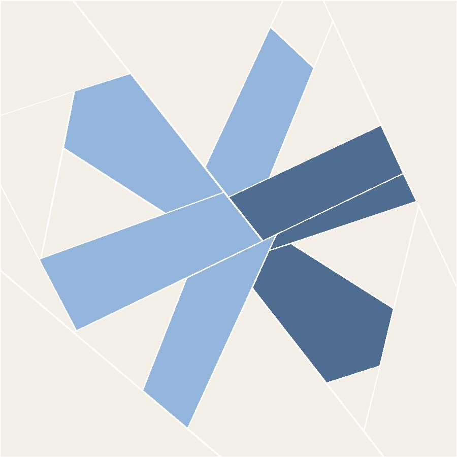 Crossed Snowflake Quilt Block Pattern with every seam line shown