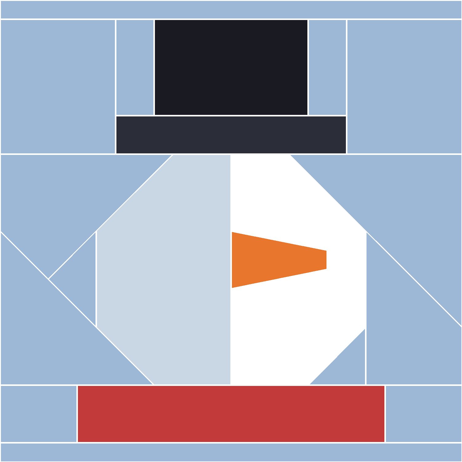 Snowman Quilt Block Pattern: the finished piece