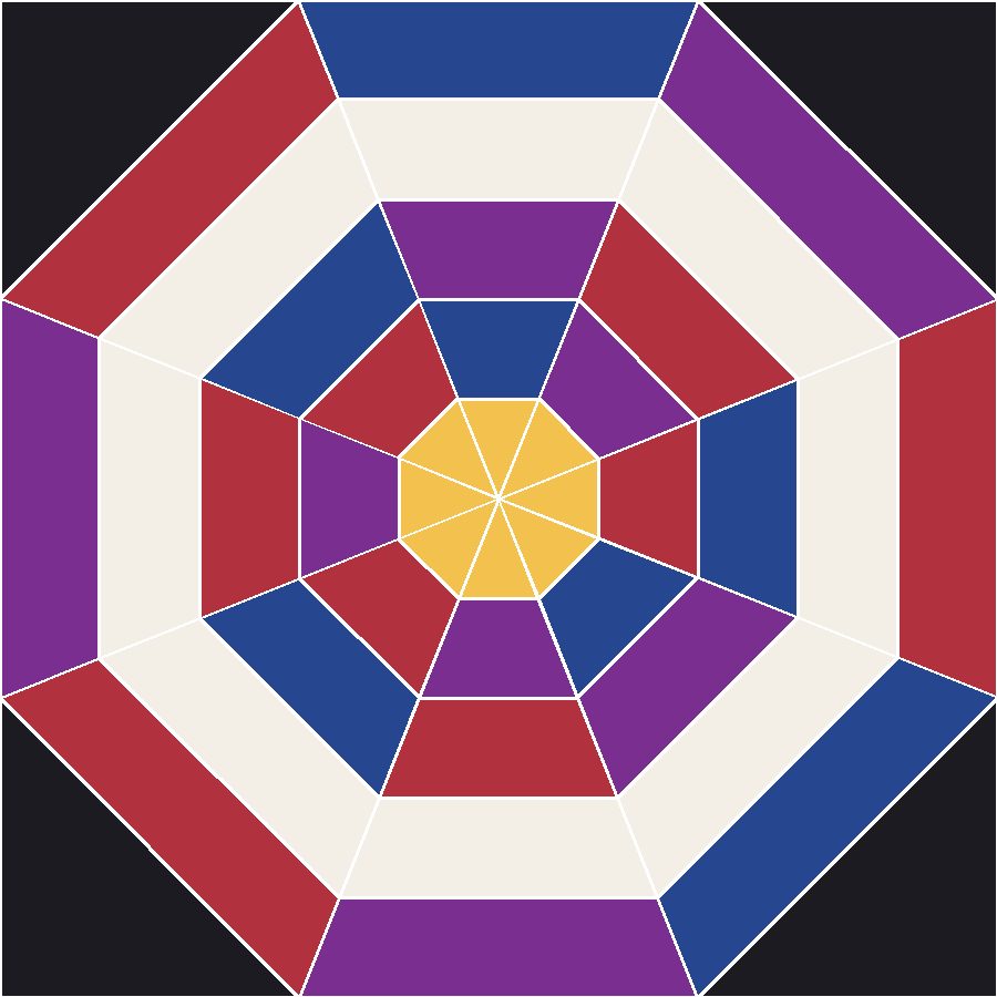 Spiderweb Quilt Block Pattern with every seam line shown