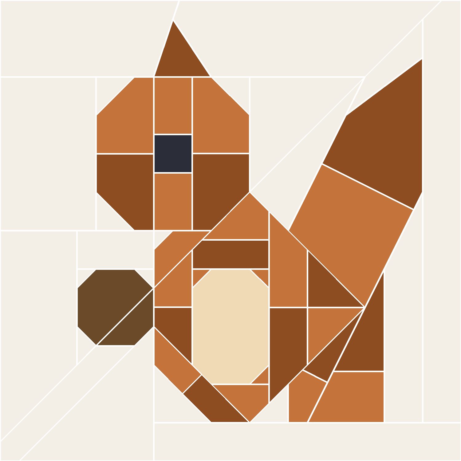 Squirrel Quilt Block Pattern, Advanced cut
