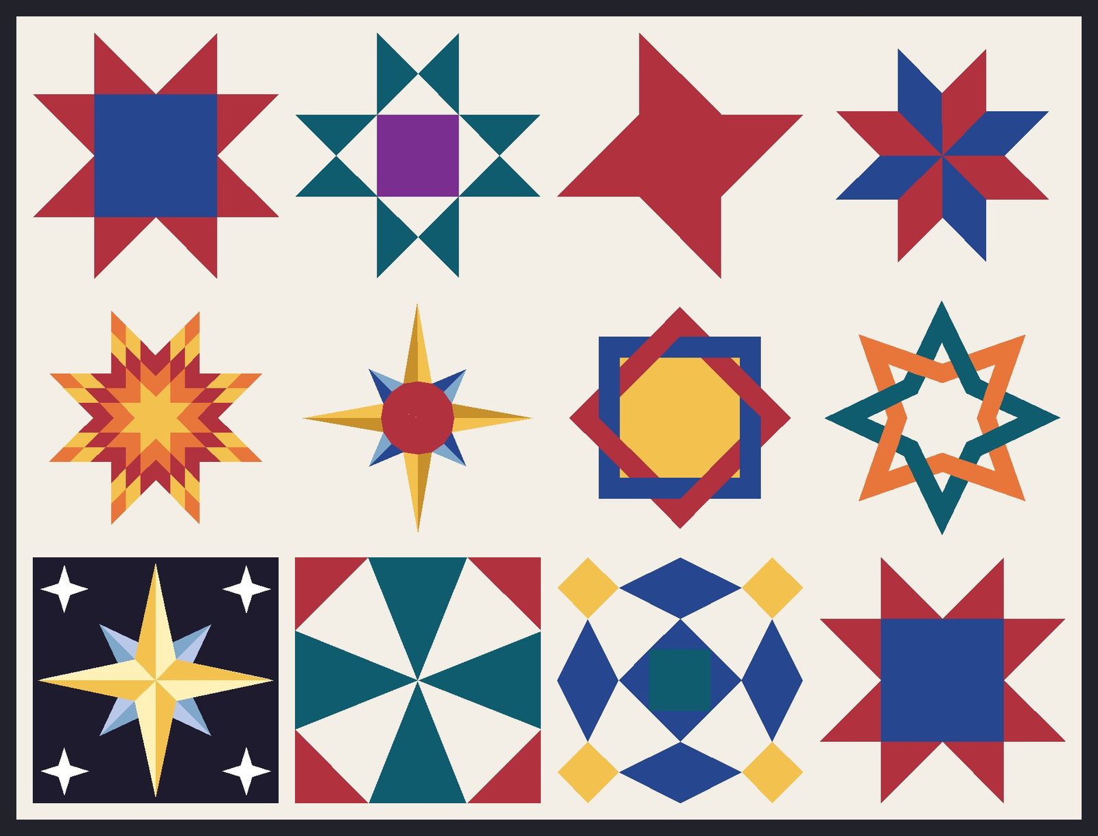 Stars Quilt Block Bundle: the finished piece