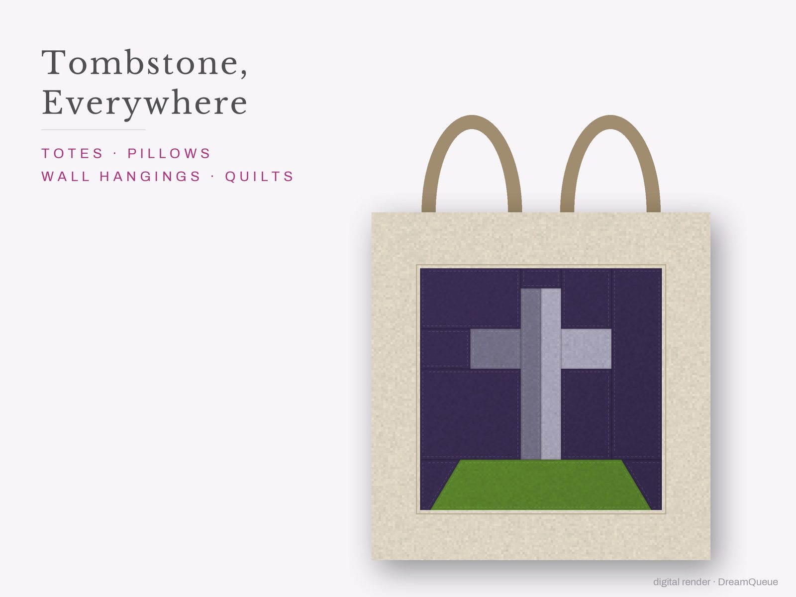 The Tombstone quilt block sewn into a tote bag, one idea for totes, pillows, wall hangings and quilts