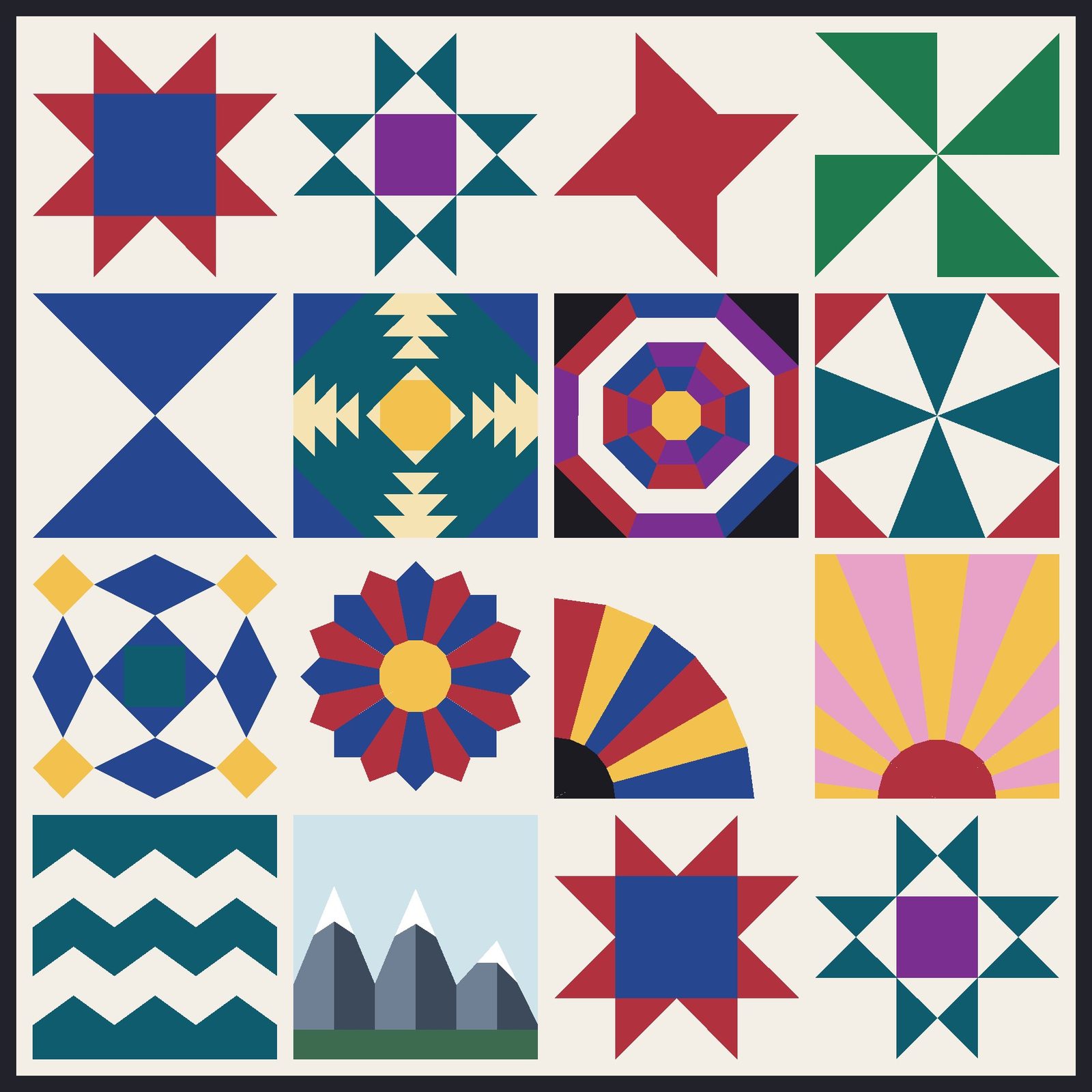 Traditional Quilt Block Bundle: the finished piece