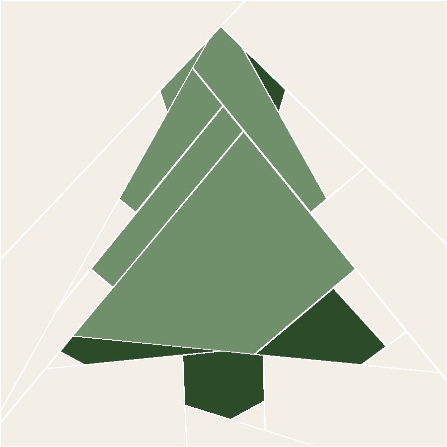 Pine Tree Quilt Block Pattern with every seam line shown