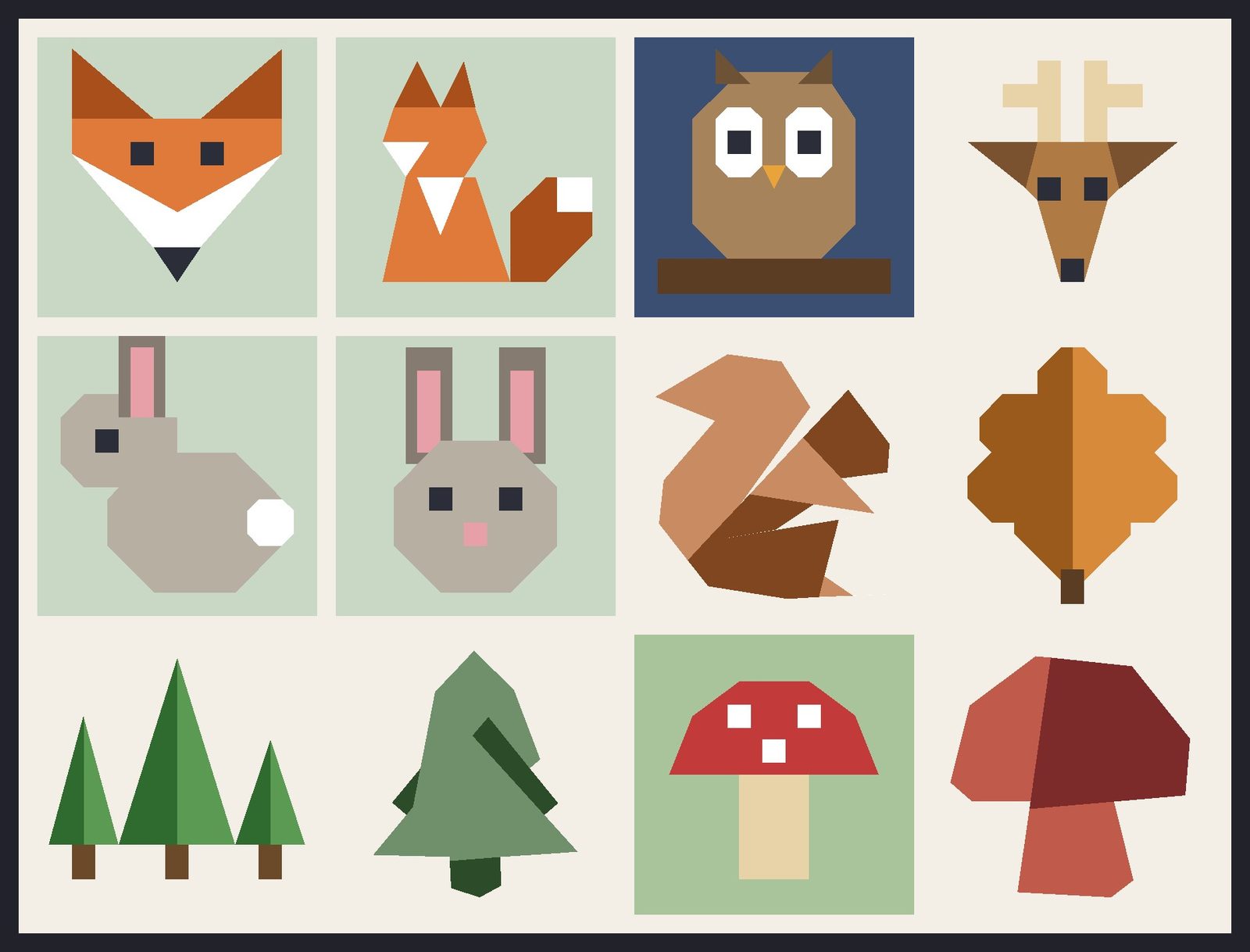 Woodland Vol. 2 Pattern Bundle: the finished piece