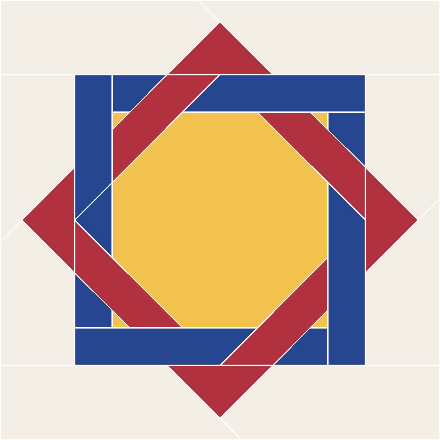 Woven Square Quilt Block Pattern: the finished piece