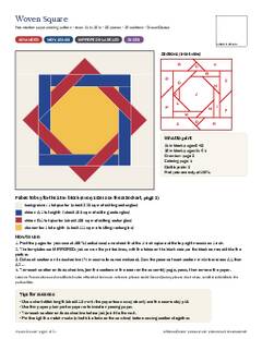 Page 1 of the Woven Square Quilt Block Pattern PDF