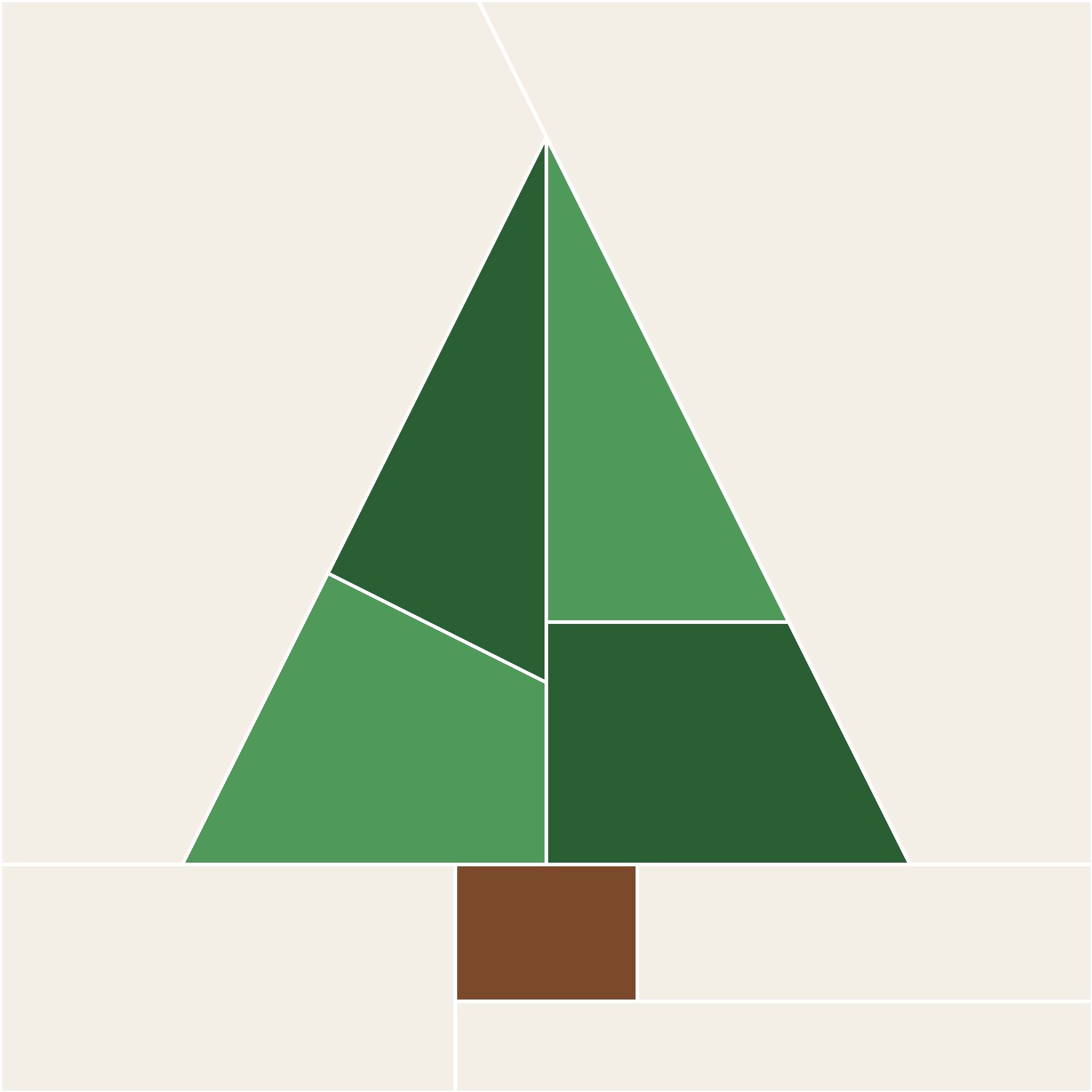 Christmas Tree Table Runner Pattern, Advanced cut