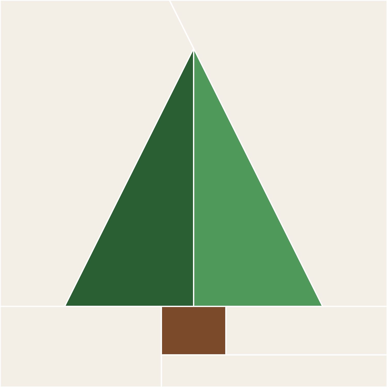 Christmas Tree Table Runner Pattern, Beginner cut
