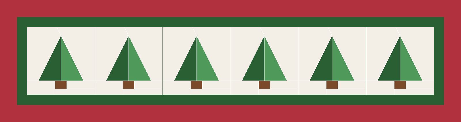 Christmas Tree Table Runner Pattern: the finished piece