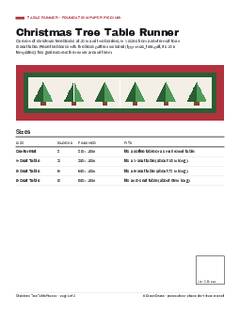 Page 1 of the Christmas Tree Table Runner Pattern PDF