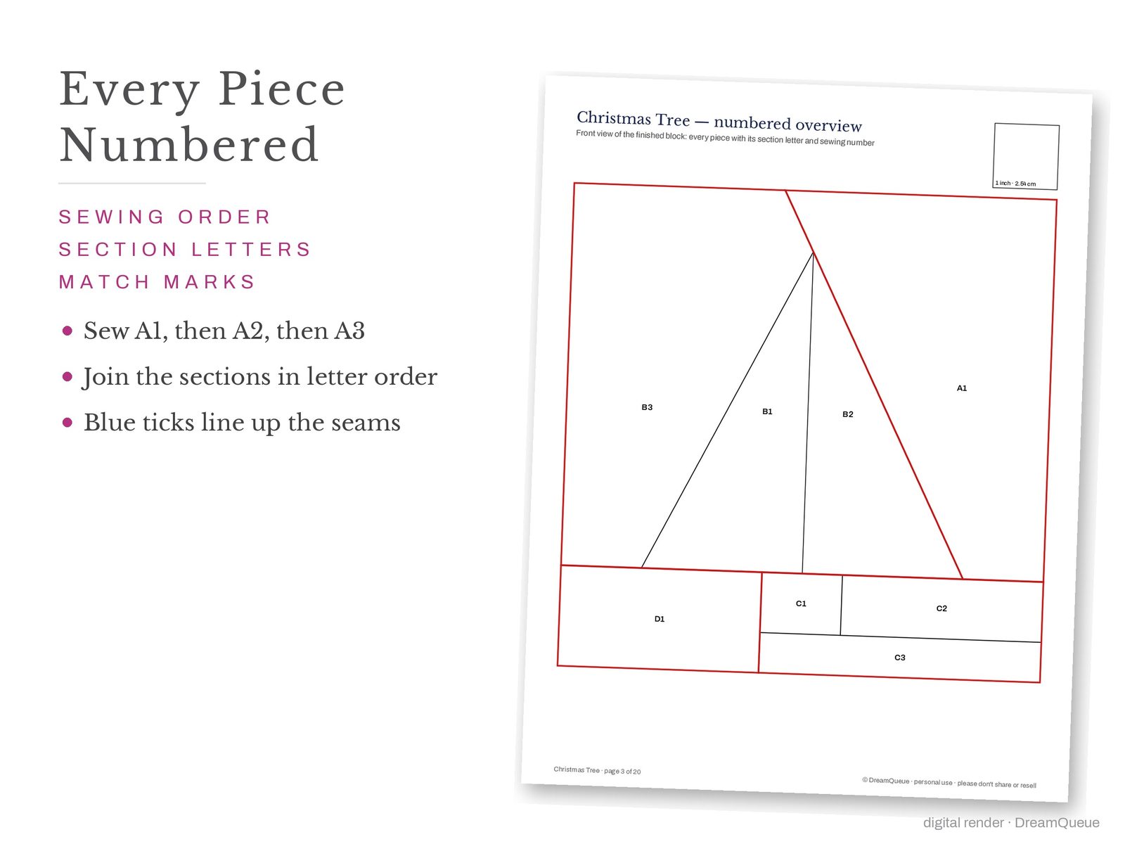The Christmas Tree Runner quilt block collection